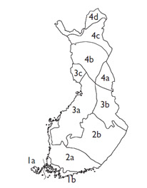 Metsäkasvillisuuslohkot.